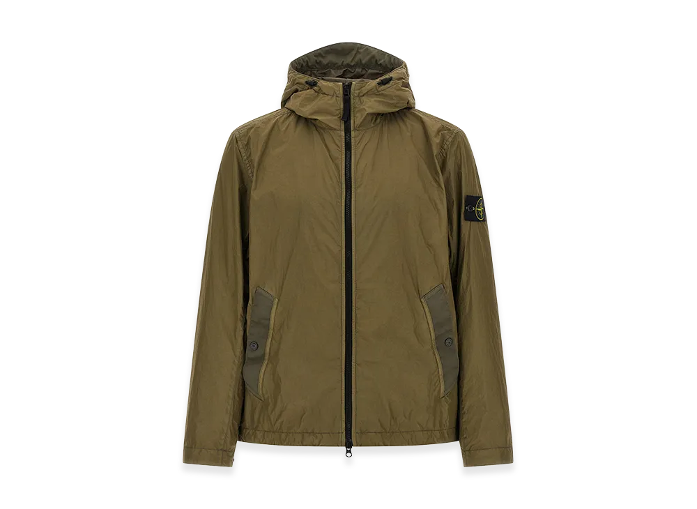 Stone Island Nylon Rep Jacket With Logo "Green"
