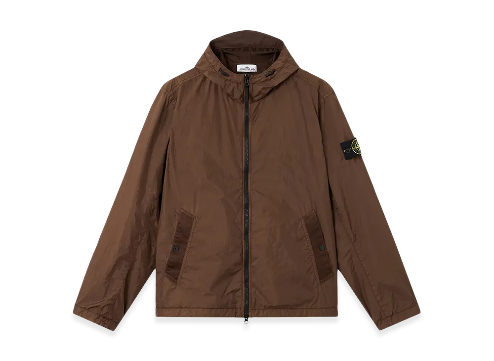 Stone Island Nylon Rep Jacket With Logo "Brown"