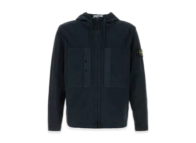 Stone Island Navy Blue Stretch Cotton Jacket "Blue"