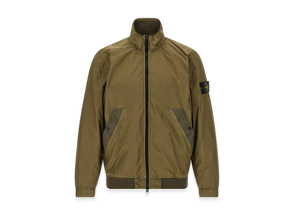 Stone Island Rainproof Nylon Rep Jacket With Logo "Green"