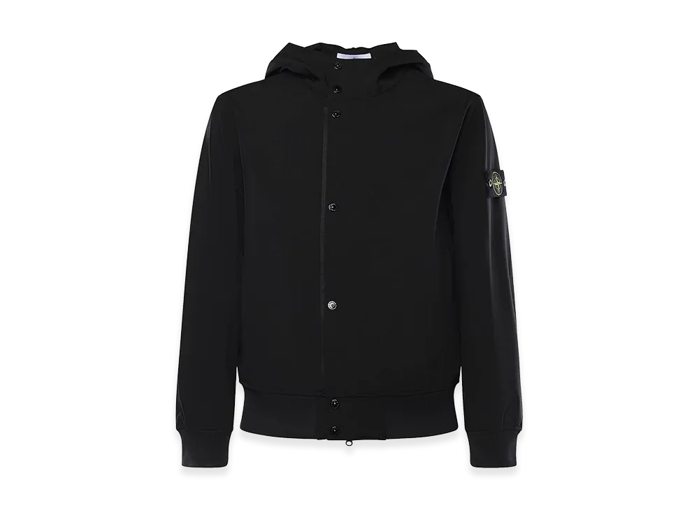 Stone Island Rainproof Nylon Rep Jacket With Logo "Black"