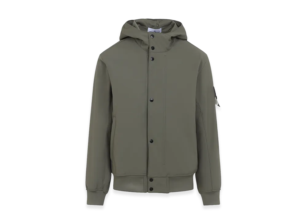 Stone Island Rainproof Nylon Rep Jacket With Logo "Green"