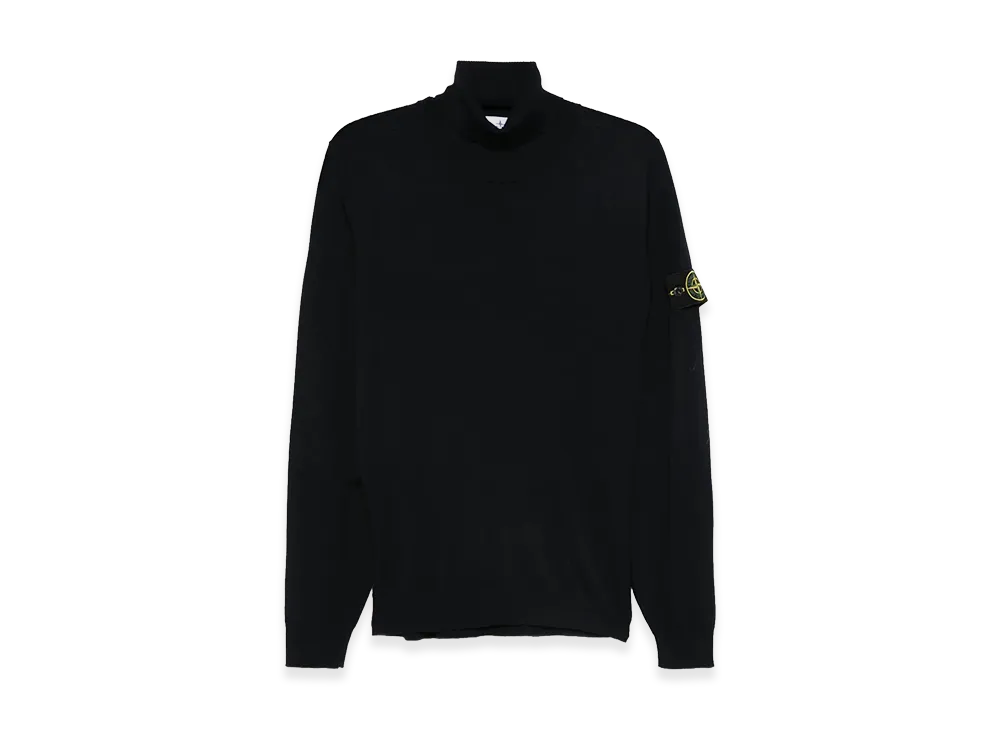 Stone Island Ribbed Wool Turtleneck Sweater "Blue"