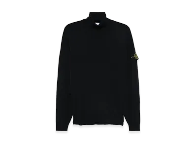 Stone Island Ribbed Wool Turtleneck Sweater "Blue"