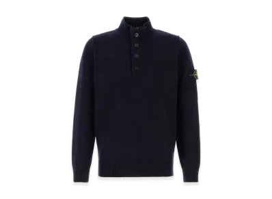 Stone Island Midnight Blue Wool Blend Sweater "Blue"