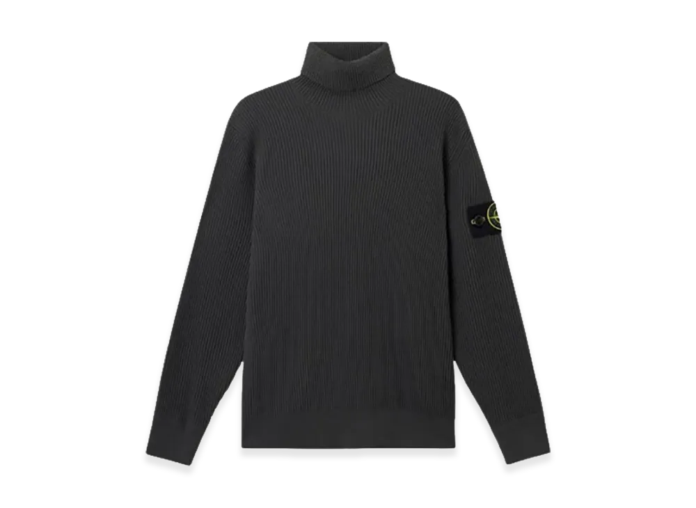 Stone Island Ribbed Wool Turtleneck Pullover "Gray"