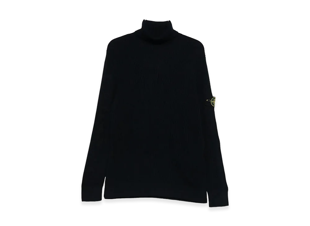 Stone Island Ribbed Wool Turtleneck Pullover "Blue"