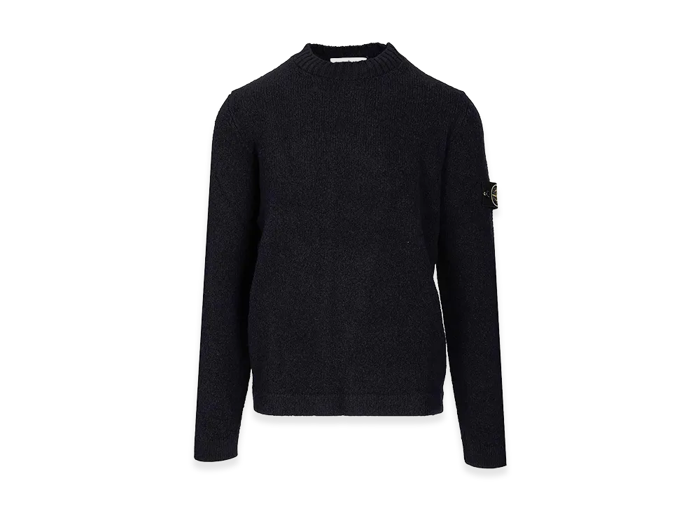 Stone Island Organic Cotton Crew Neck Sweater With English Ribs "Blue"