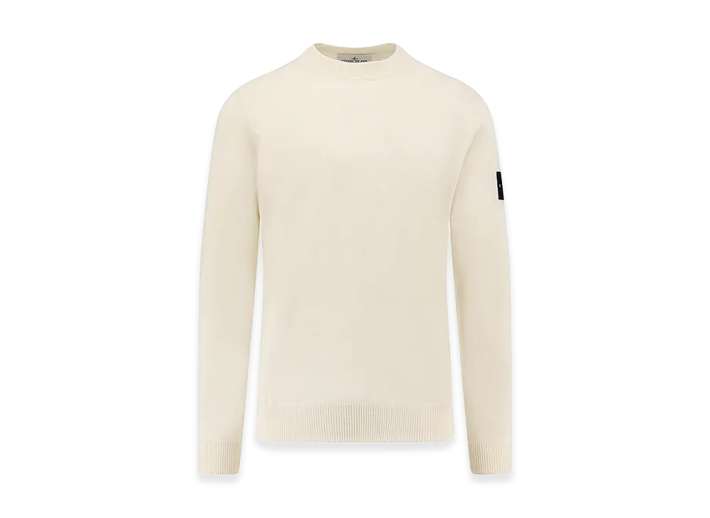 Stone Island Certified Virgin Wool Sweater "White"