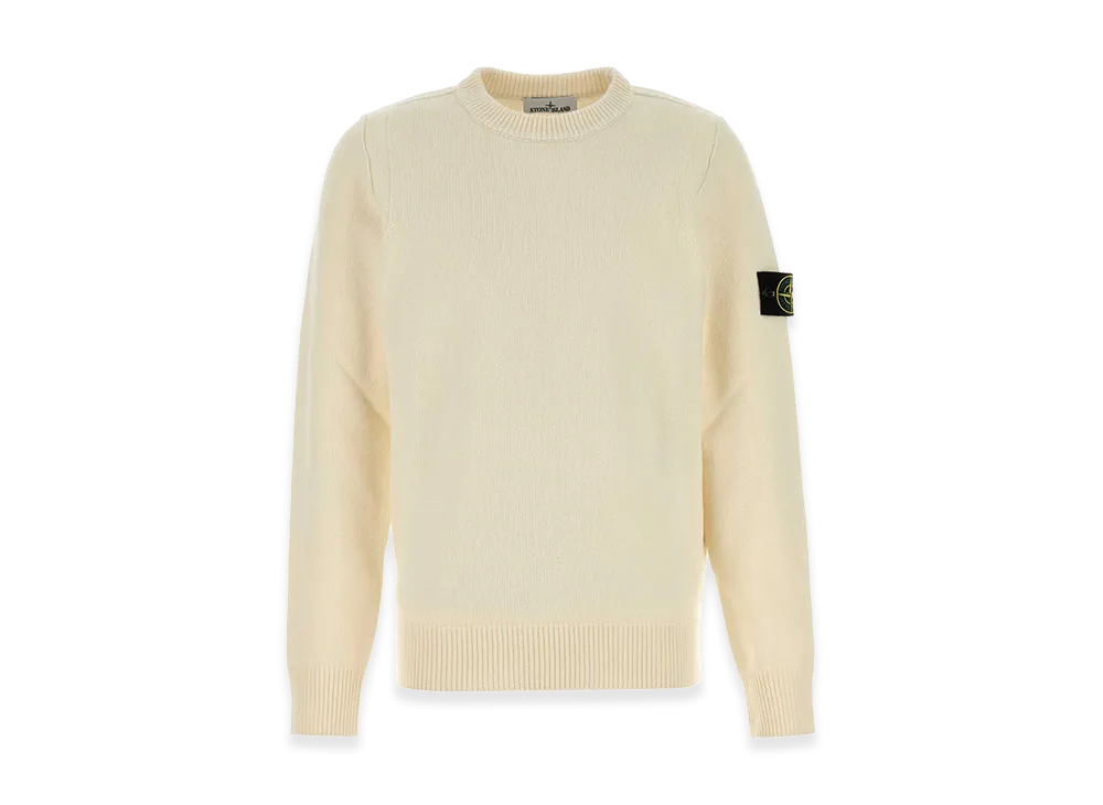 Stone Island Ivory Wool Blend Sweater "White"