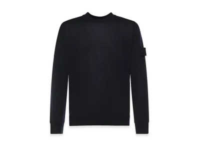 Stone Island Crewneck Wool Sweater With Logo "Blue"