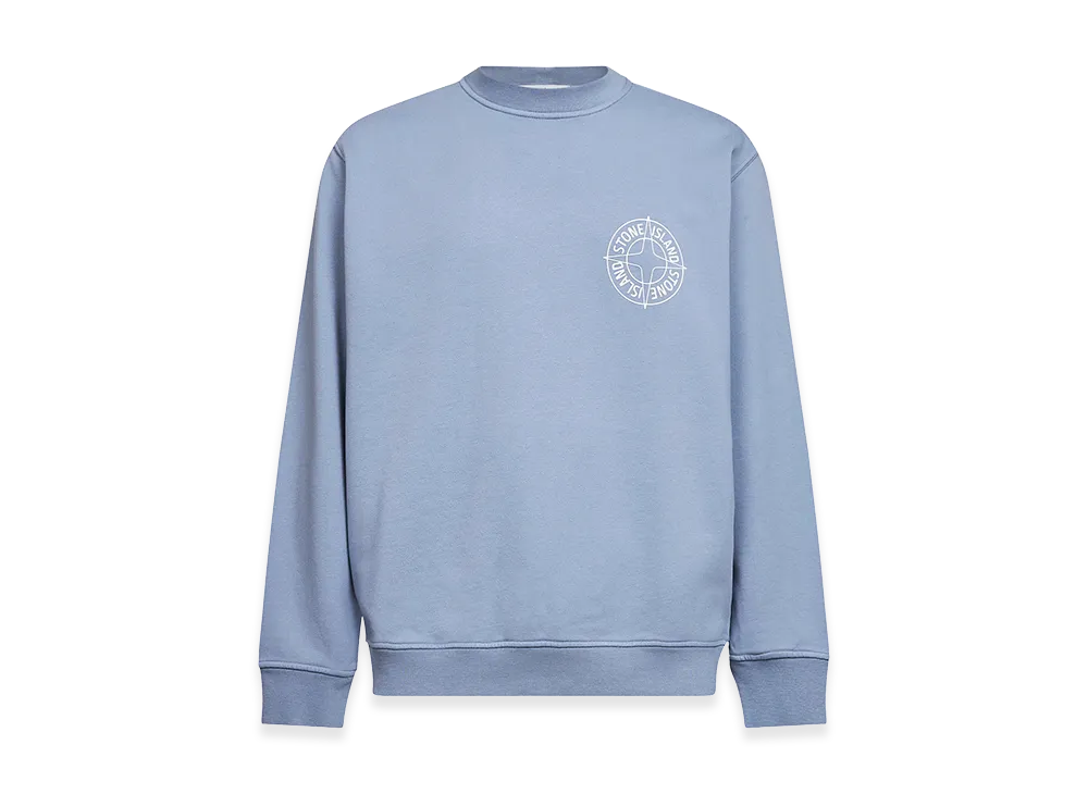 Stone Island Cotton Sweatshirt With Print "LightBlue"