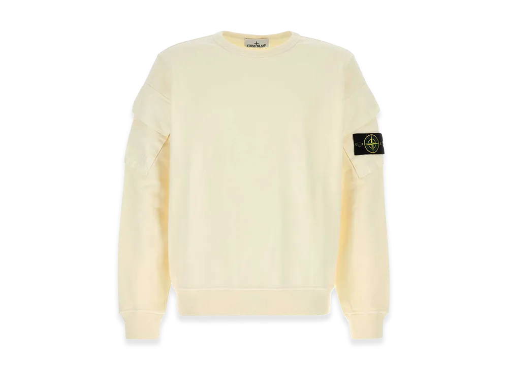 Stone Island Ivory Cotton Sweatshirt "White"