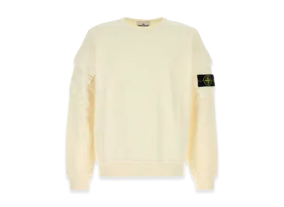 Stone Island Ivory Cotton Sweatshirt "White"