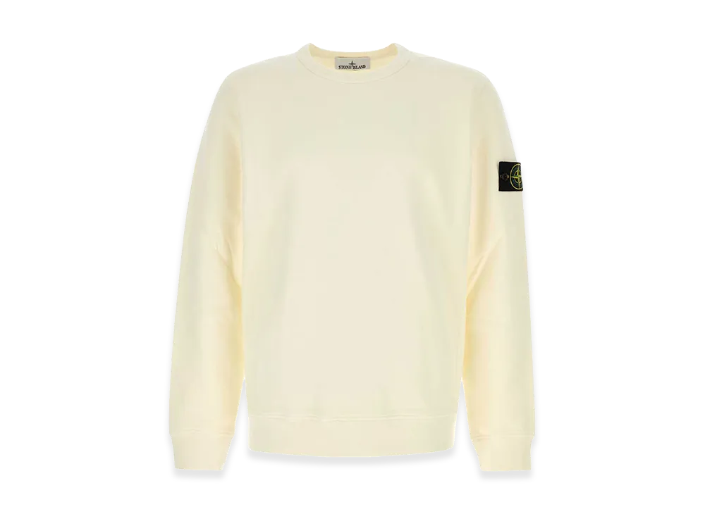 Stone Island Ivory Cotton Sweatshirt "White"
