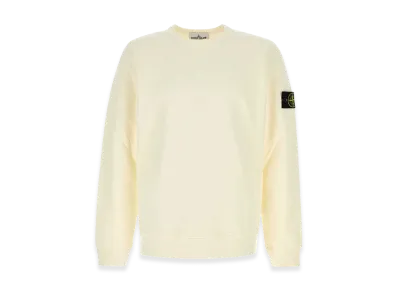 Stone Island Ivory Cotton Sweatshirt "White"