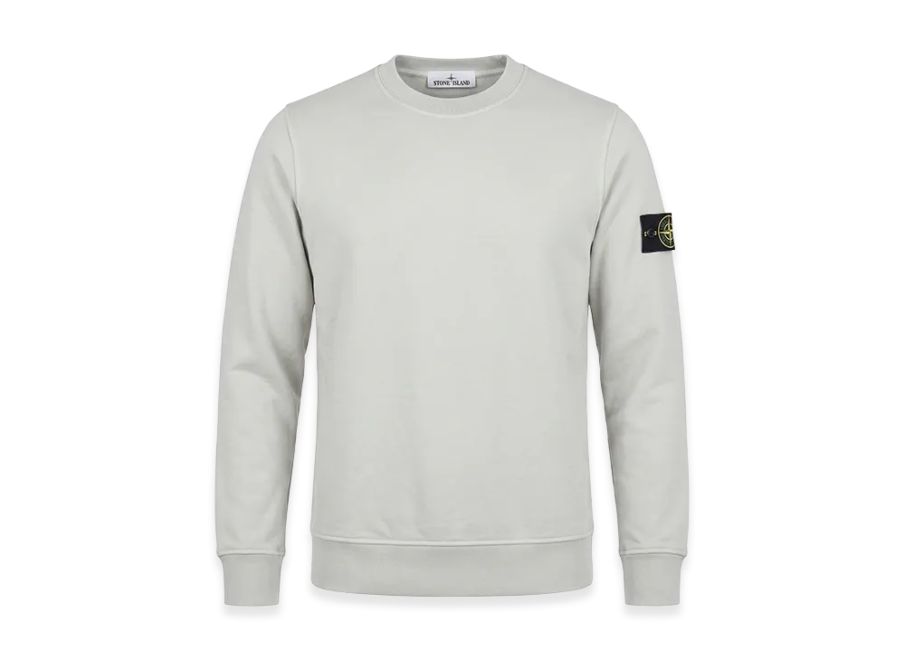 Stone Island Regular Fit Medium-Weight Cotton Crewneck Sweatshirt With Raglan Sleeves "Light Grey"