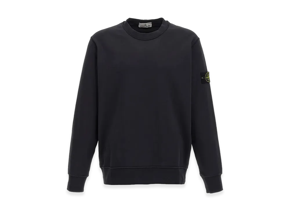 Stone Island Regular Fit Medium-Weight Cotton Crewneck Sweatshirt With Raglan Sleeves "Black"