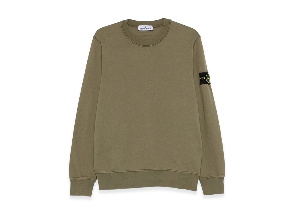 Stone Island Regular Fit Medium-Weight Cotton Crewneck Sweatshirt With Raglan Sleeves "Green"