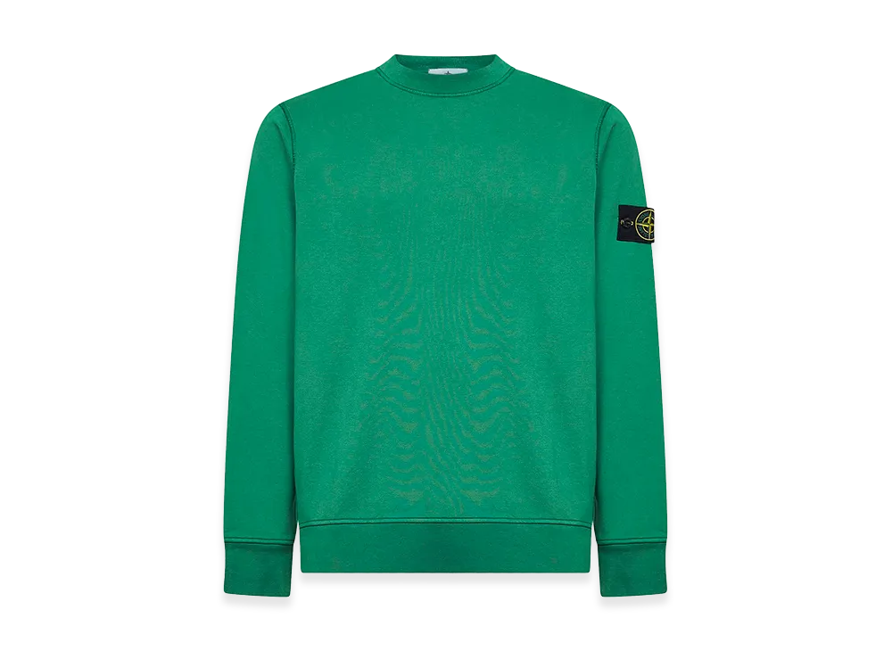 Stone Island Regular Fit Medium-Weight Cotton Crewneck Sweatshirt With Raglan Sleeves "Green"