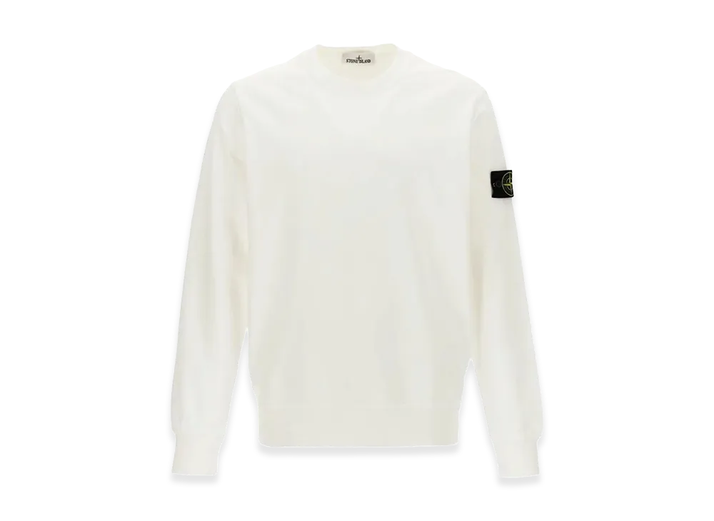 Stone Island Regular Fit Medium-Weight Cotton Crewneck Sweatshirt With Raglan Sleeves "White"
