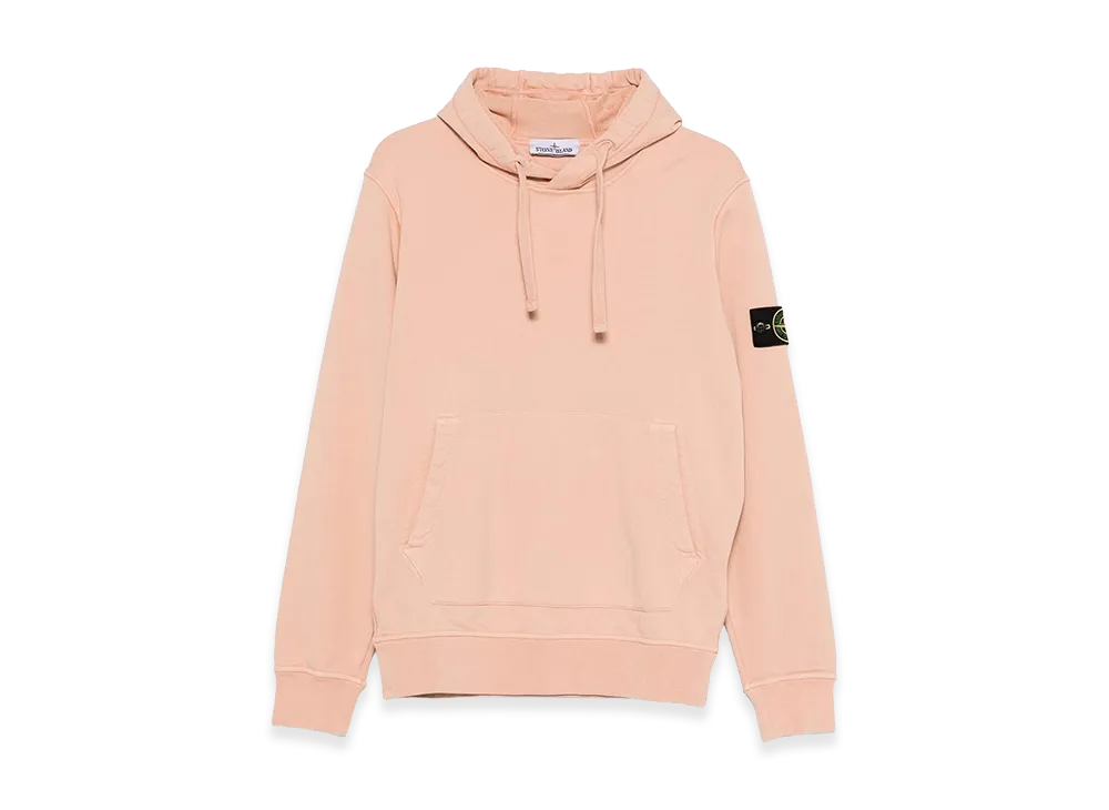 Stone Island Hoodie In Cotton With Patch Logo "Pink"