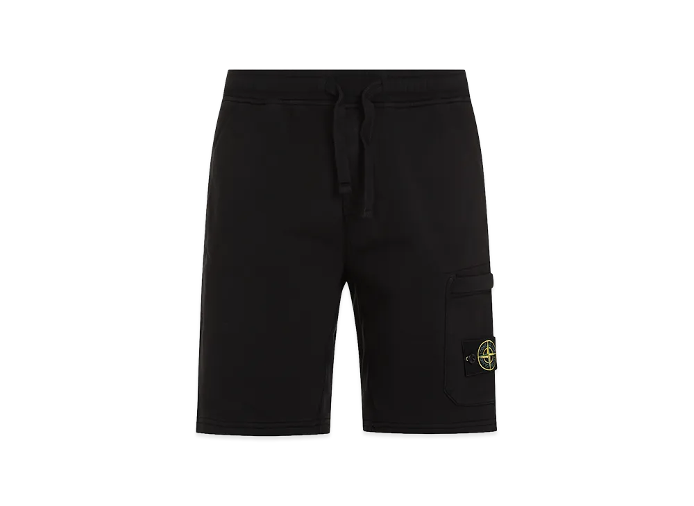 Stone Island Organic Cotton Fleece Bermuda Shorts "Black"