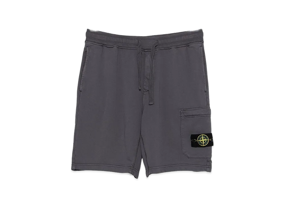 Stone Island Organic Cotton Fleece Bermuda Shorts "Grey"