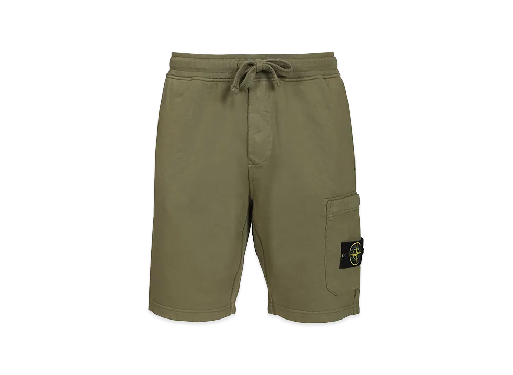 Stone Island Organic Cotton Fleece Bermuda Shorts "Green"