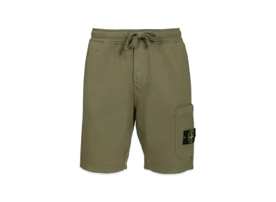 Stone Island Organic Cotton Fleece Bermuda Shorts "Green"