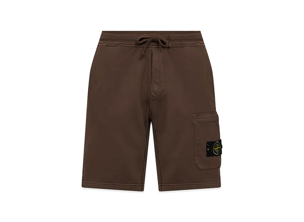 Stone Island Organic Cotton Fleece Bermuda Shorts "Brown"
