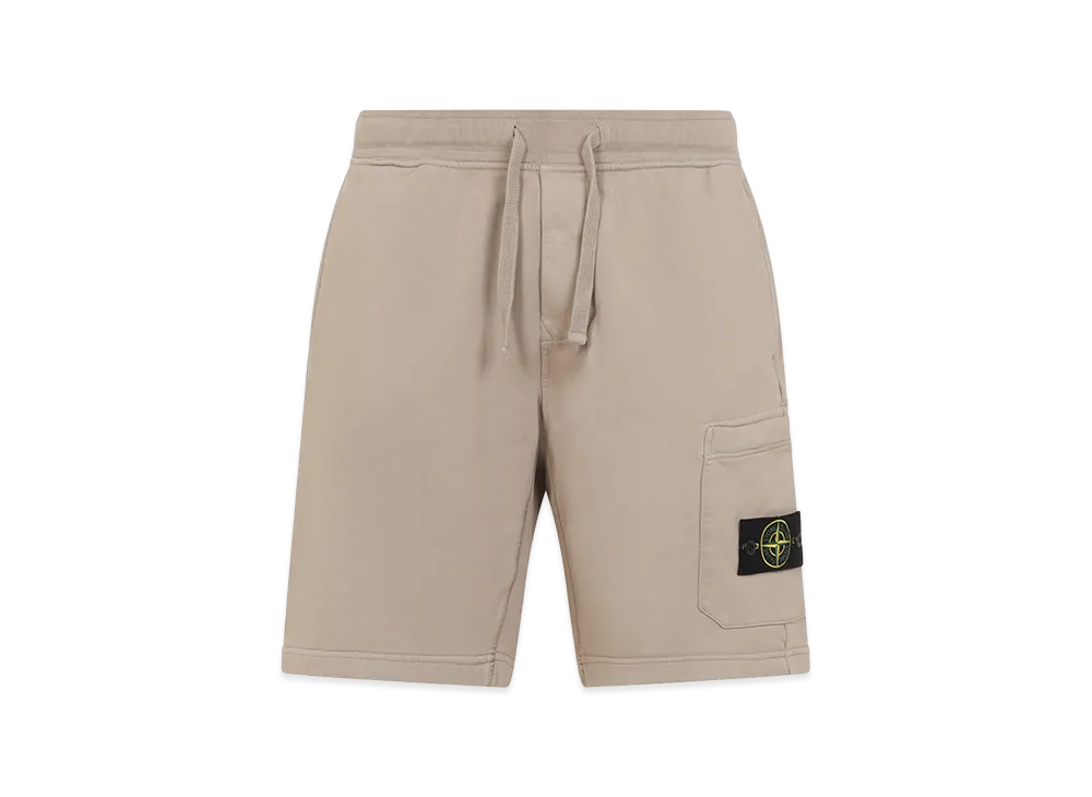 Stone Island Organic Cotton Fleece Bermuda Shorts "Beige"