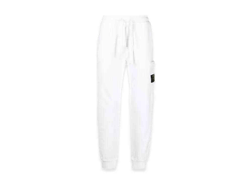 Stone Island Navy Blue Cotton Joggers "White"