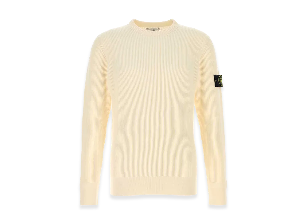 Stone Island Ivory Wool Sweater "White"
