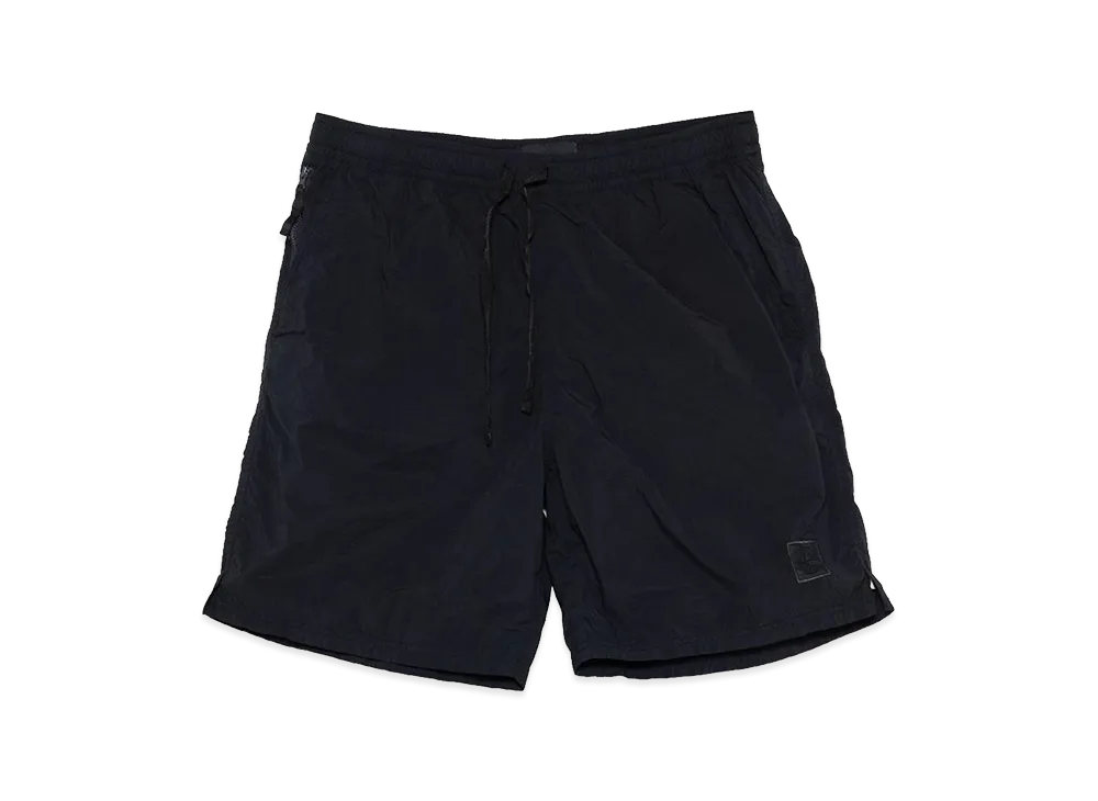 Stone Island Black Shorts With Logo "Blue"