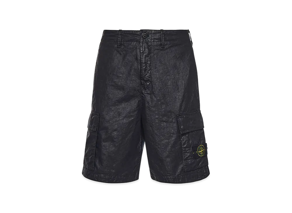 Stone Island Nylon Panama Loose Fit Cargo Bermudas "Black"