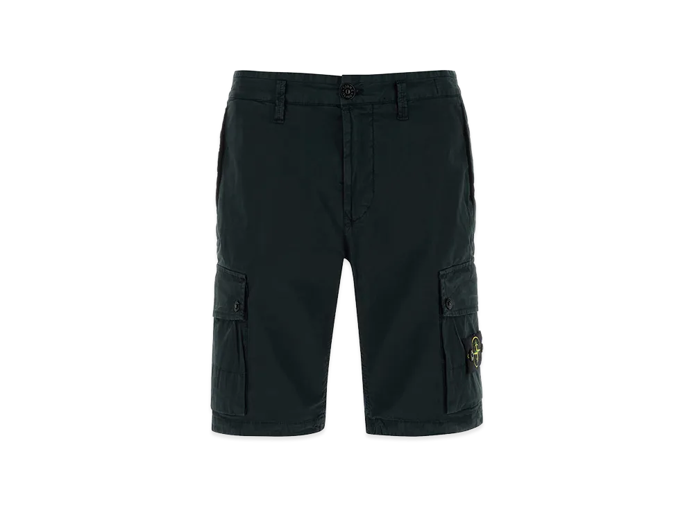 Stone Island Stretch Cotton Bermuda Shorts "Black"