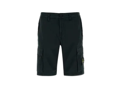 Stone Island Stretch Cotton Bermuda Shorts "Black"