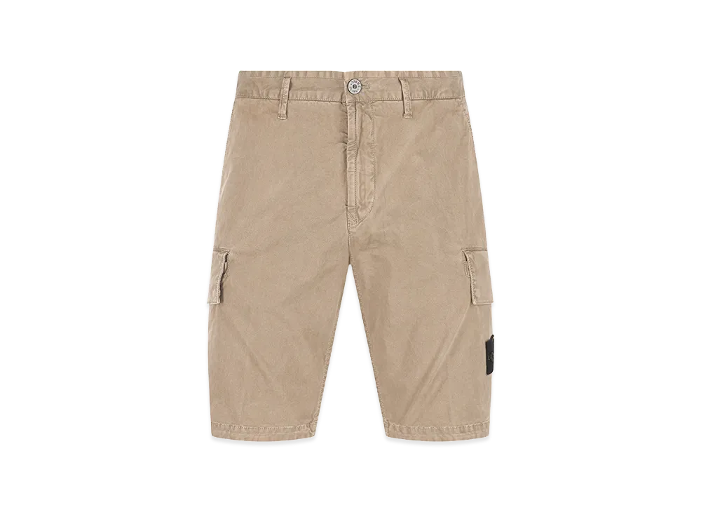 Stone Island Bermuda Cargo Shorts In Broken Twill "Beige"