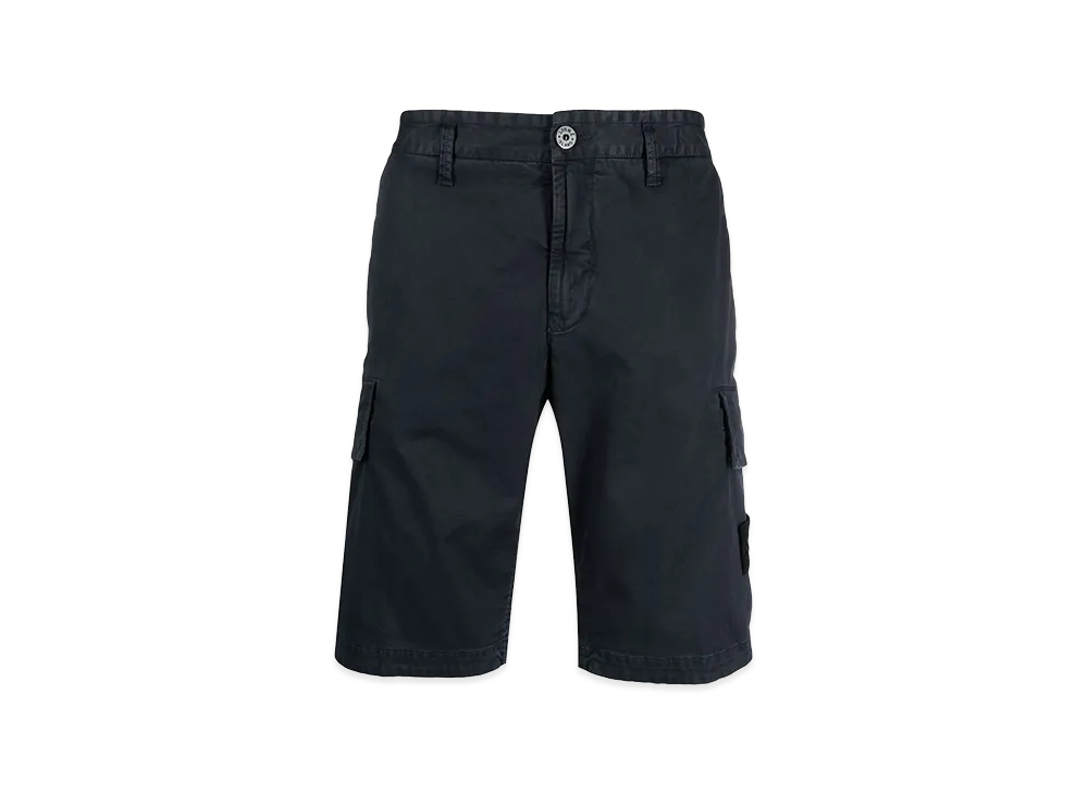 Stone Island Bermuda Cargo Shorts In Broken Twill "Blue"