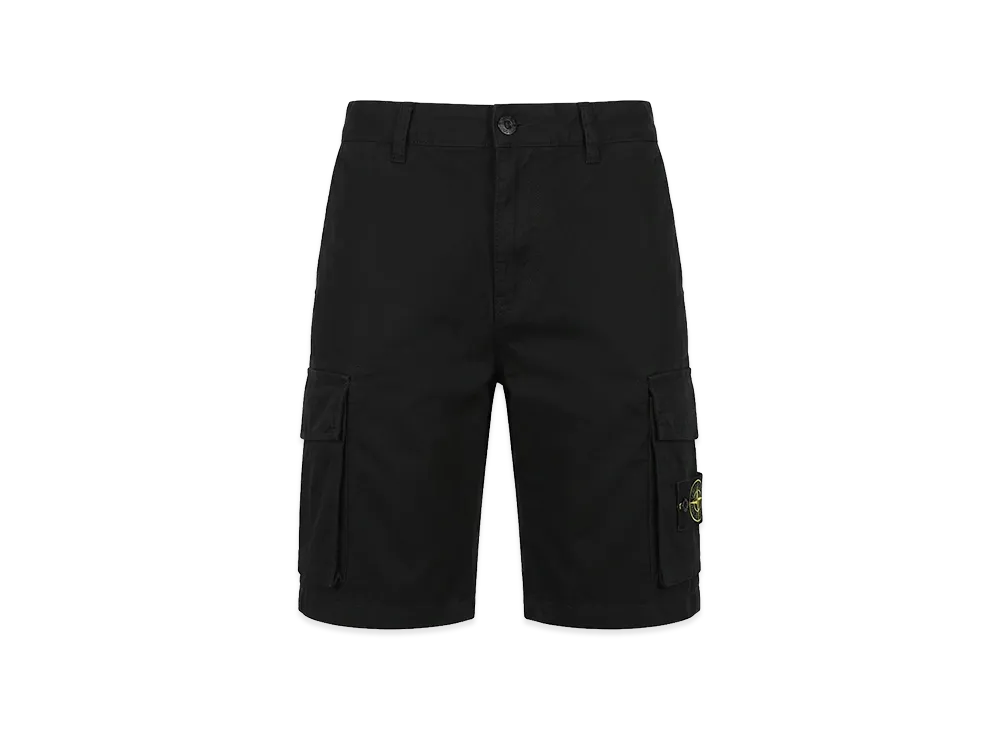 Stone Island Logo Patch Pocket Cargo Shorts "Black"