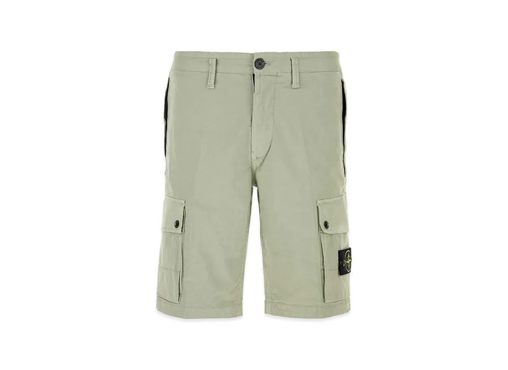 Stone Island Cargo Bermuda Shorts In Stretch Organic Cotton Twill "Green"