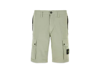 Stone Island Cargo Bermuda Shorts In Stretch Organic Cotton Twill "Green"