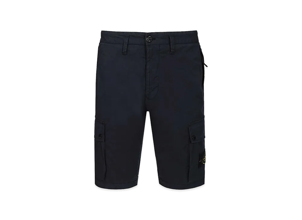 Stone Island Cargo Bermuda Shorts In Stretch Organic Cotton Twill "Blue"