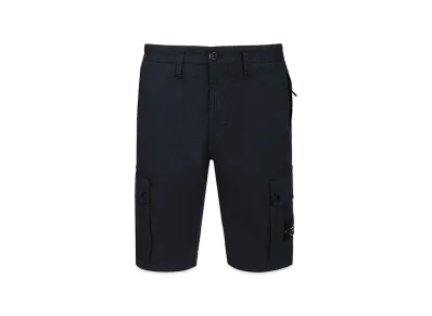 Stone Island Cargo Bermuda Shorts In Stretch Organic Cotton Twill "Blue"