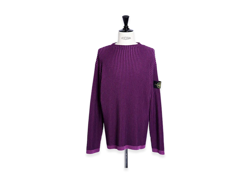 Stone Island Contrast Knitting Funnel Neck Sweater "Purple"