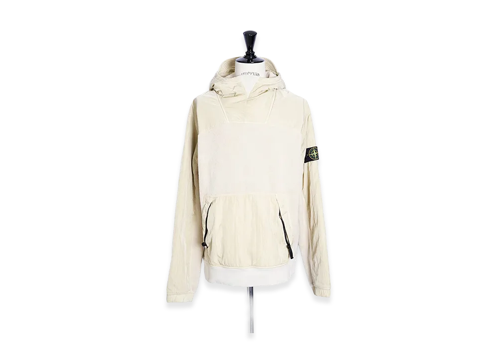 Stone Island Nylon/Fleece Combination Hoodie "Ivory"
