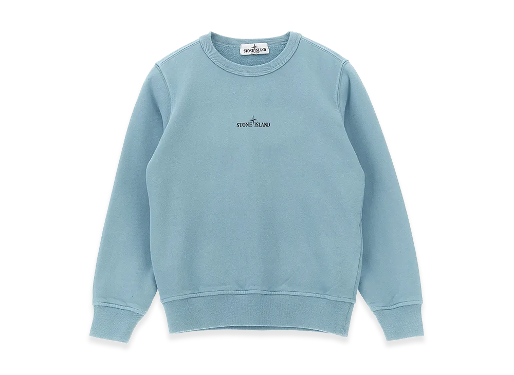 Stone Island Kids Front And Back Print Sweatshirt "Light Blue"