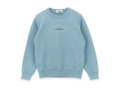 Stone Island Kids Front And Back Print Sweatshirt "Light Blue"