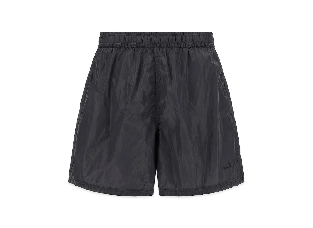 Stone Island Logo Print Swim Shorts "Gray"